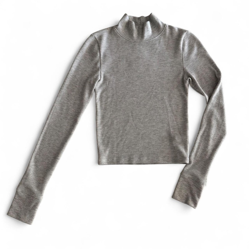 Simple Waffle Knit long sleeve Top